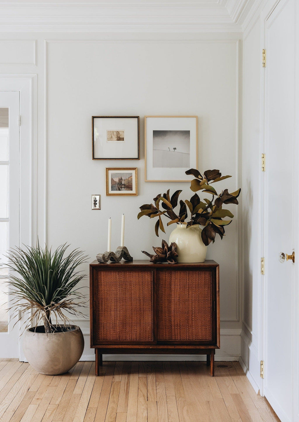 Faux Potted Palm Tree Plant in Cement Planter - 40"