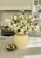 Cream Artificial Cherry Blossom Branch Pick - 18"