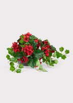 UV Treated Indoor/Outdoor Fake Geranium Hanging Bush - 24"