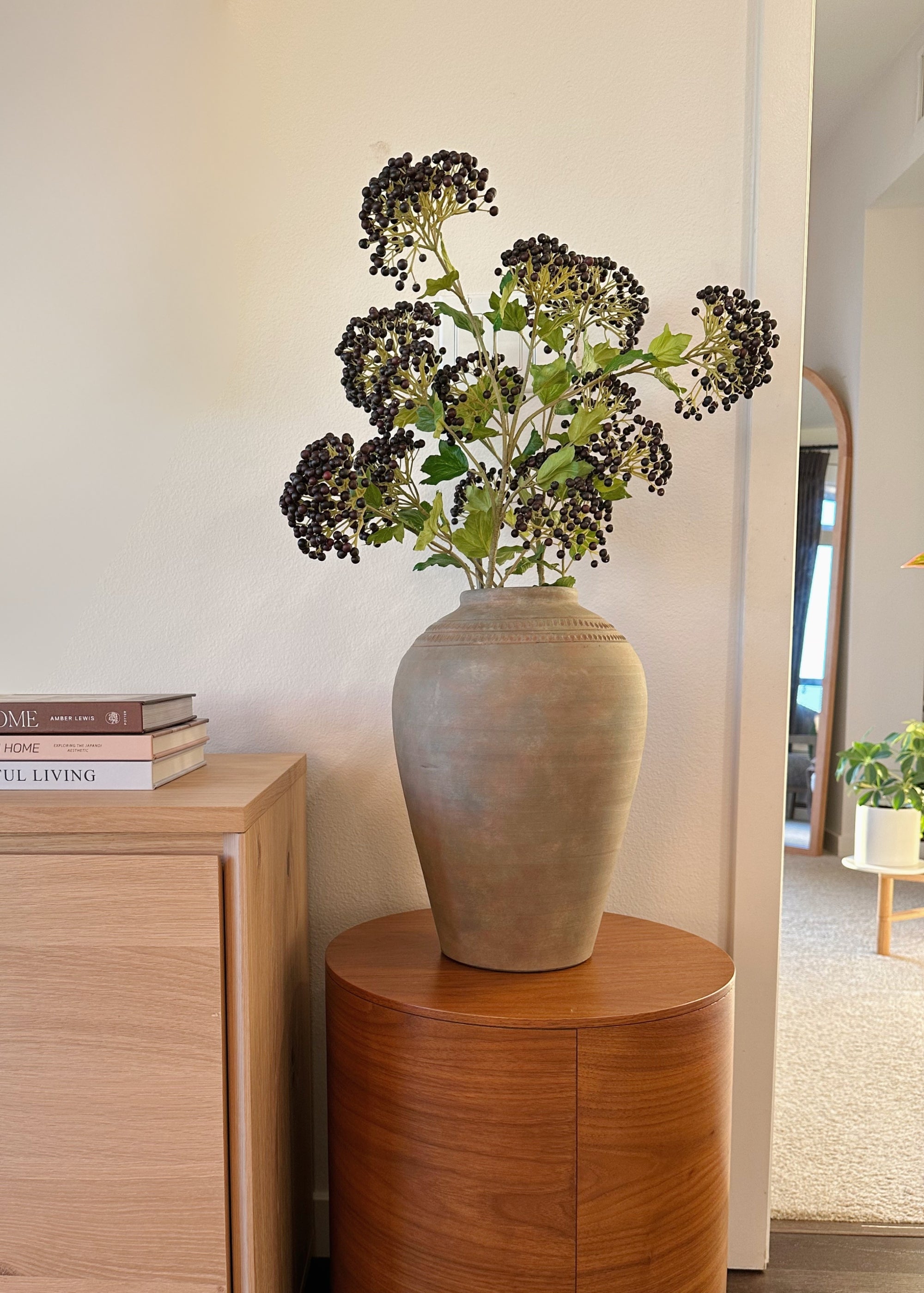 Burgundy Artificial Berry Cluster Branch - 39.5"