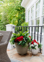 Outdoor Fake Flowers | Water Resistant Outdoor Red Geranium Bush - 18"