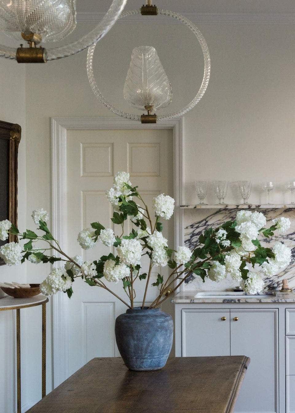 SAVE - Faux Snowball Hydrangea in Crisp White - 43.5"