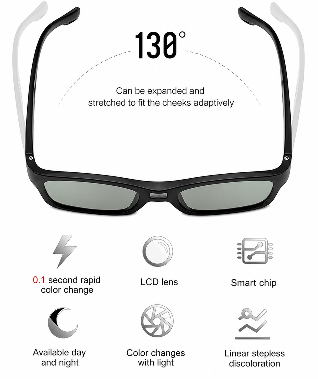 Smart Photochromic Glasses with Fast Color Change.