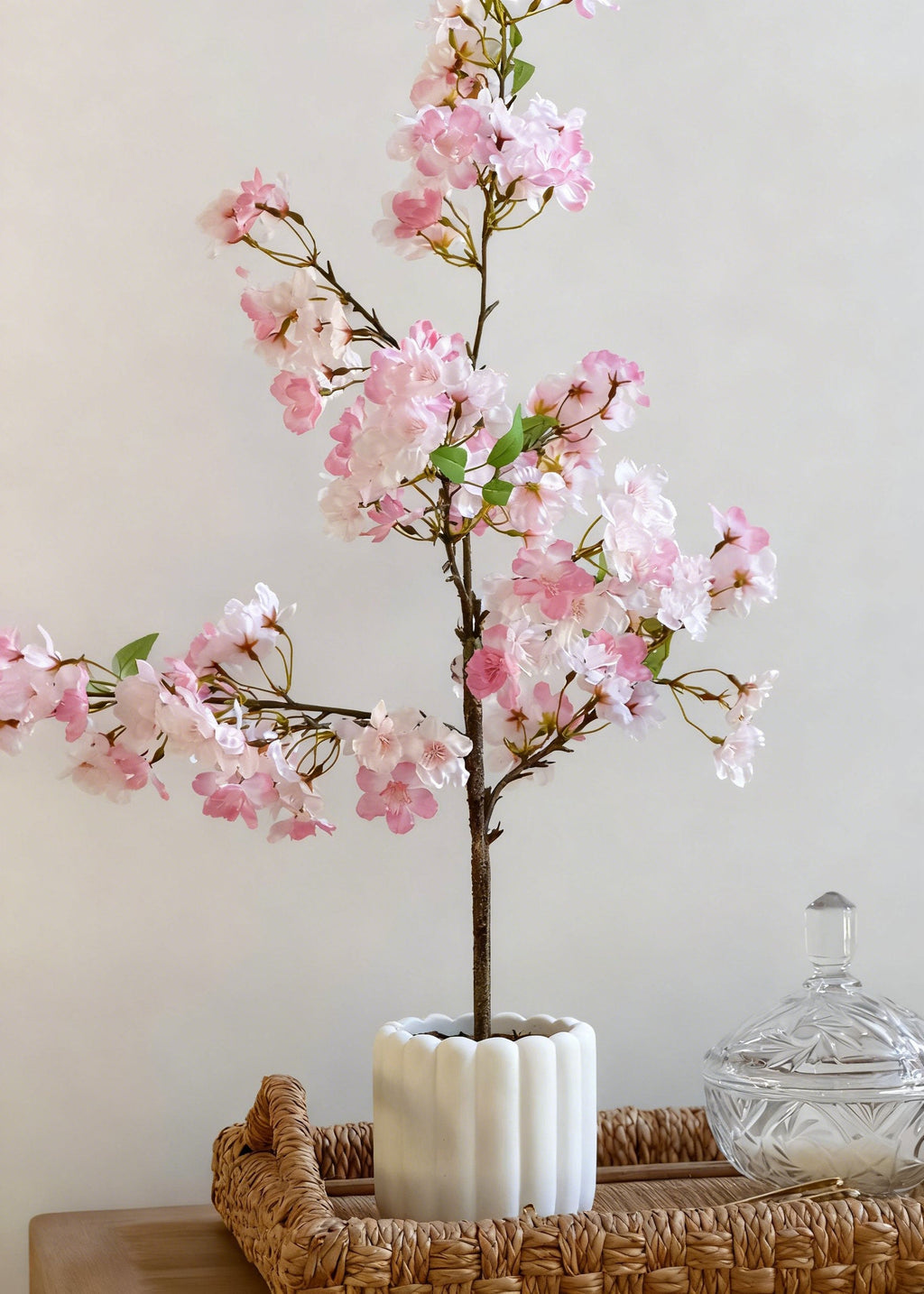 Pink Artificial Cherry Blossom Tree Potted Arrangement - 30"