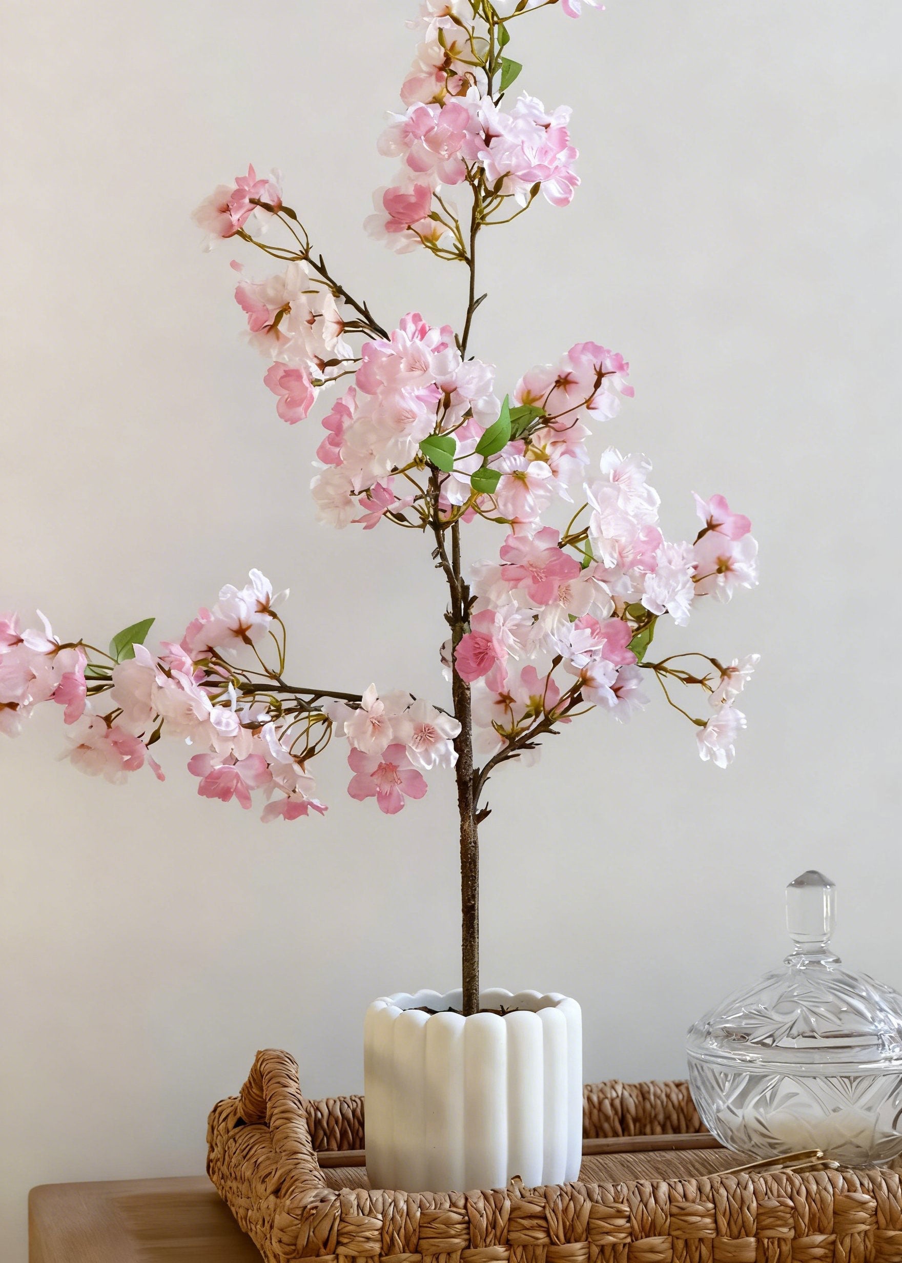 Pink Artificial Cherry Blossom Tree Potted Arrangement - 30"