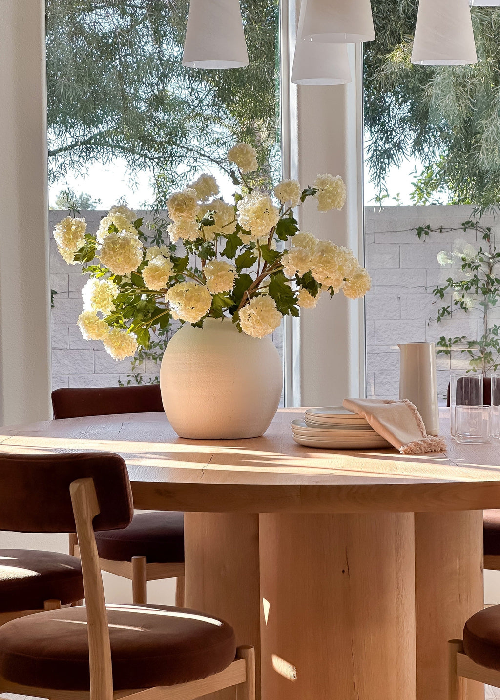 SAVE - Faux Snowball Hydrangea in Crisp White - 43.5"