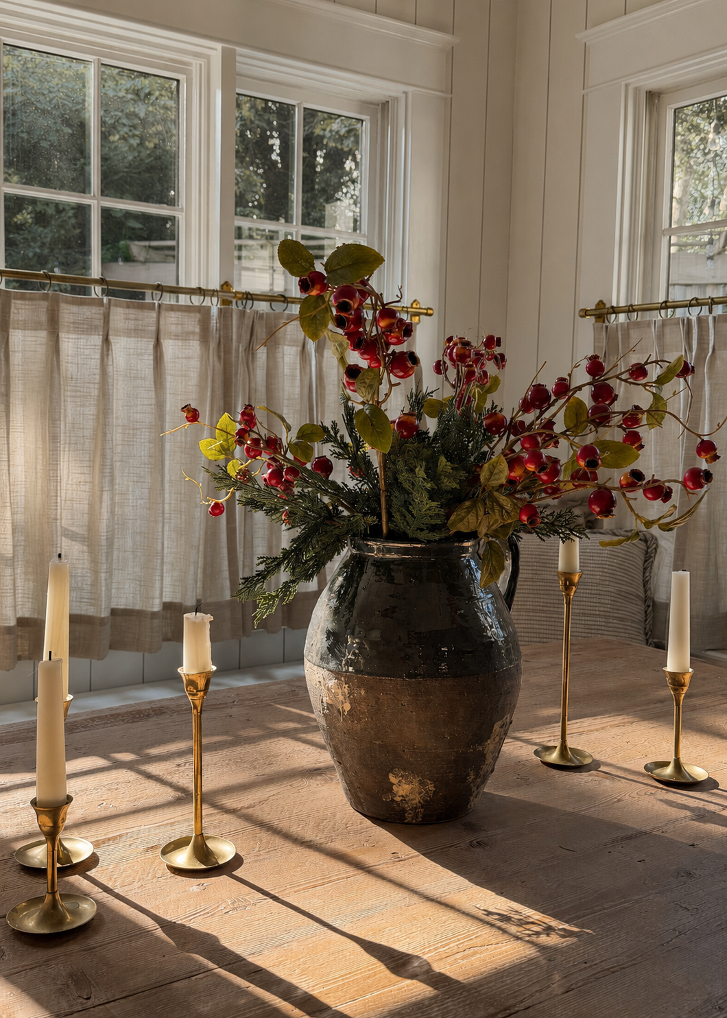Artificial Crabapple Berry Branch - 30"