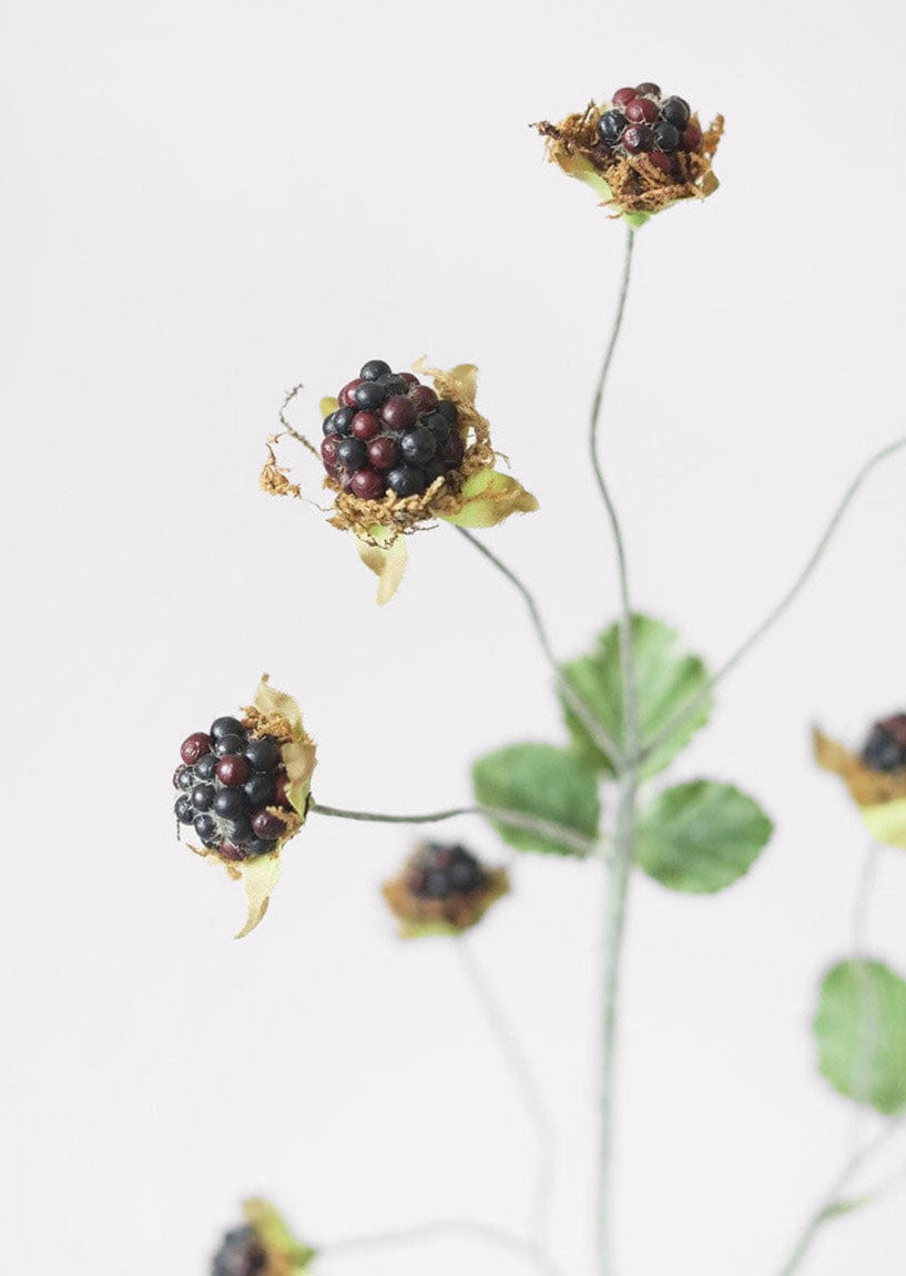 Plum Artificial Wild Raspberry Berries - 27"