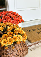 Golden Yellow Artificial Fall Mum Flower Bush - 15"