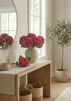 Fuchsia Pink Hydrangea Real Touch Fake Flower - 18.5"