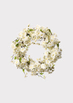 Deluxe Cream Artificial Cherry Blossom Flower Wreath - 20"
