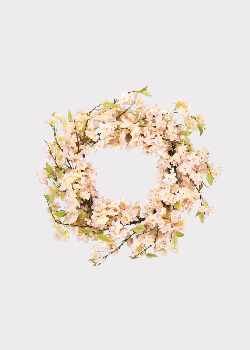 Fake Cherry Blossom Flower Wreath in Pink - 20"