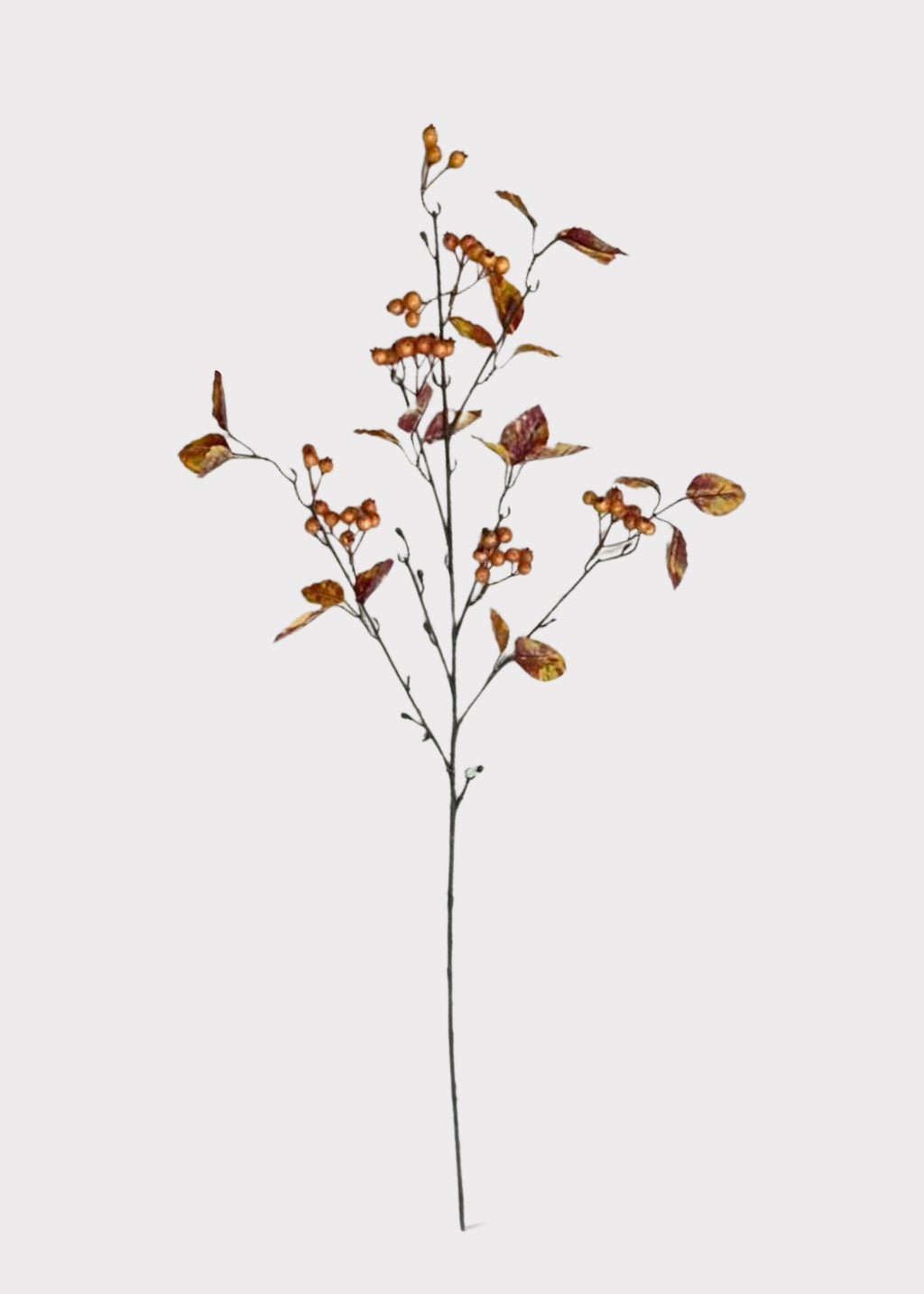 Artificial Rosehip Berry Pod and Leaf Branch in Fall Hues - 43"