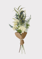 Cream Green Large Fake Mixed Flower and Leaf Bouquet - 40"
