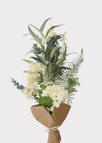 Cream Green Large Fake Mixed Flower and Leaf Bouquet - 40"