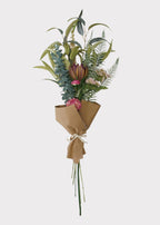Large Artificial Flower Bouquet of Purple Protea and Eucalyptus - 43"