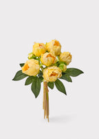 Butter Yellow Peony Real Touch Flower Bundle of 8 - 11"