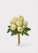 Cream Peony Real Touch Flower Bundle of 8 - 11"