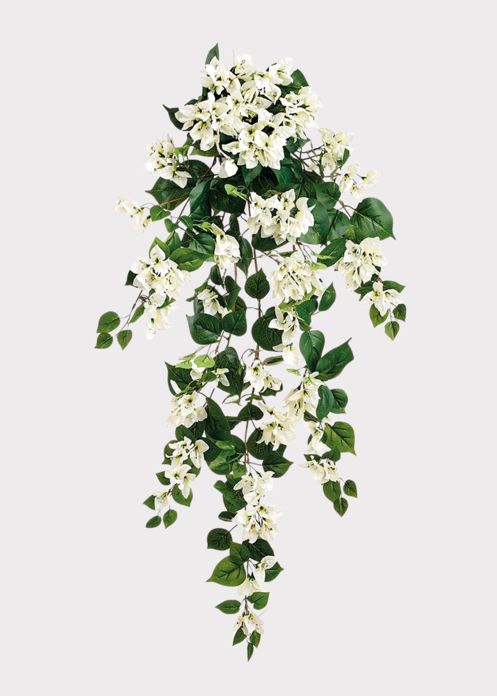 UV Treated Indoor/Outdoor Cream Fake Bougainvillea Hanging Bush - 42"