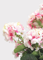 Fake Indoor/Outdoor Pink Geranium Water Resistant Bush - 24"