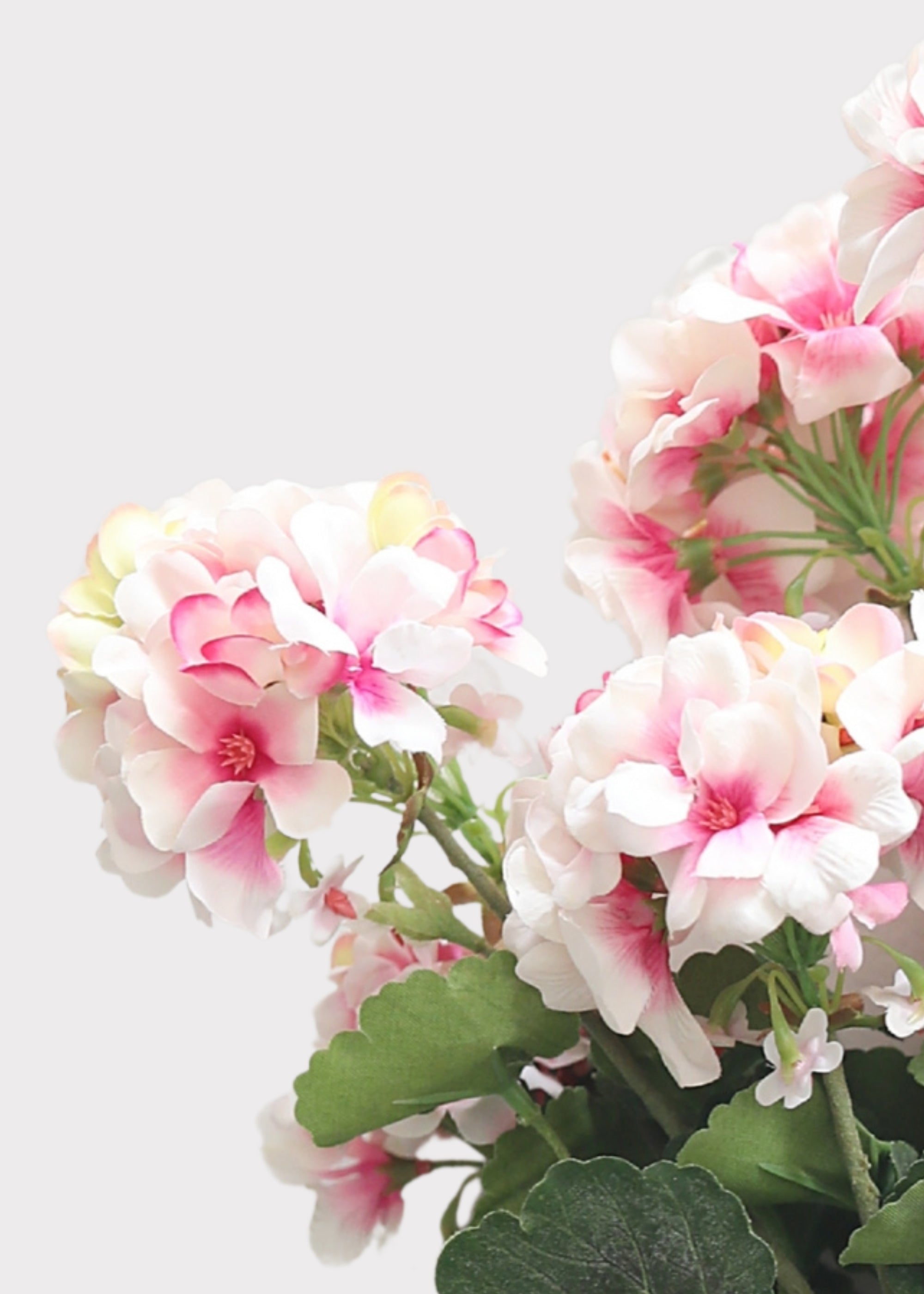 Fake Indoor/Outdoor Pink Geranium Water Resistant Bush - 24"