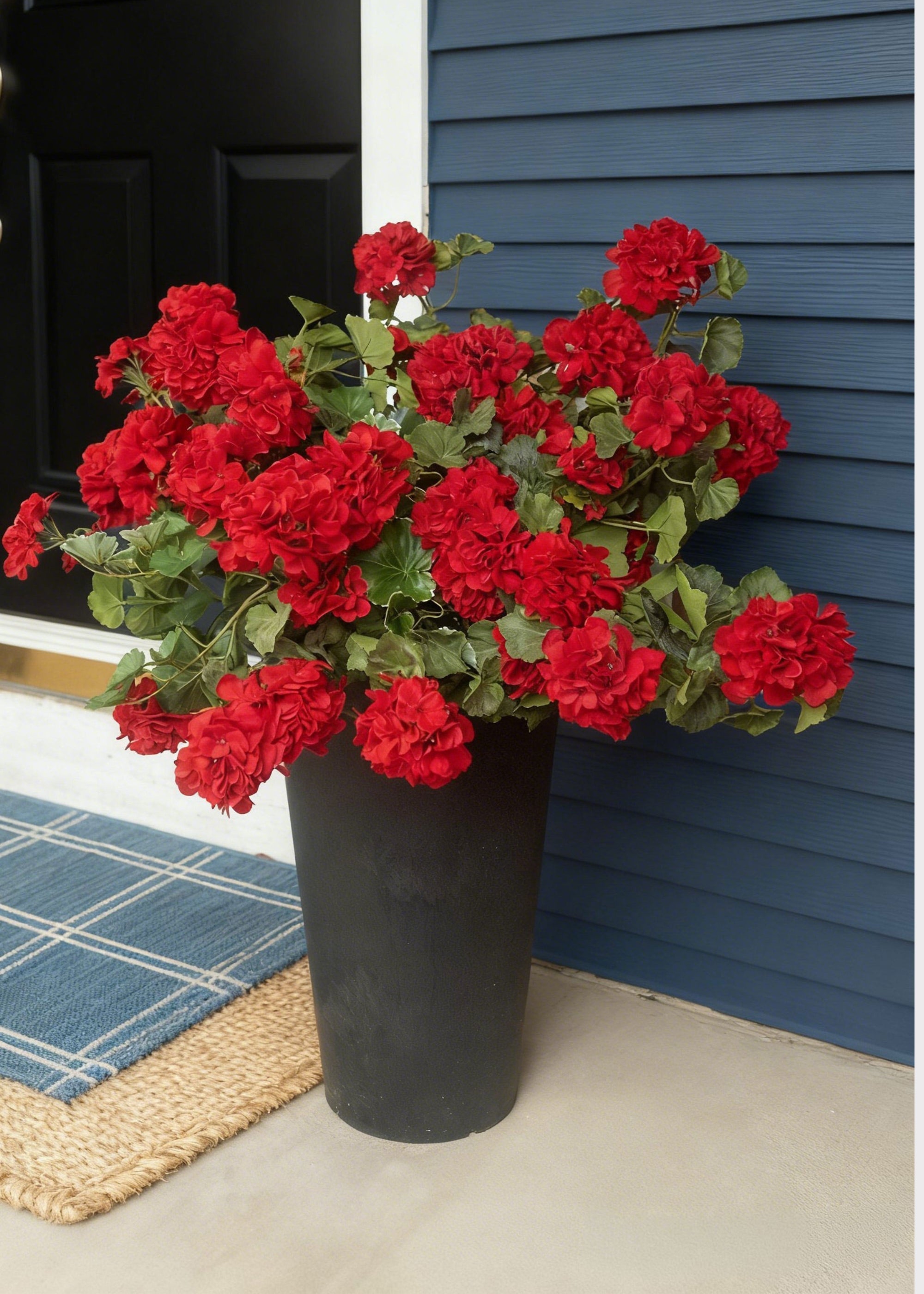 Fake Indoor/Outdoor Red Geranium Water Resistant Bush - 24"