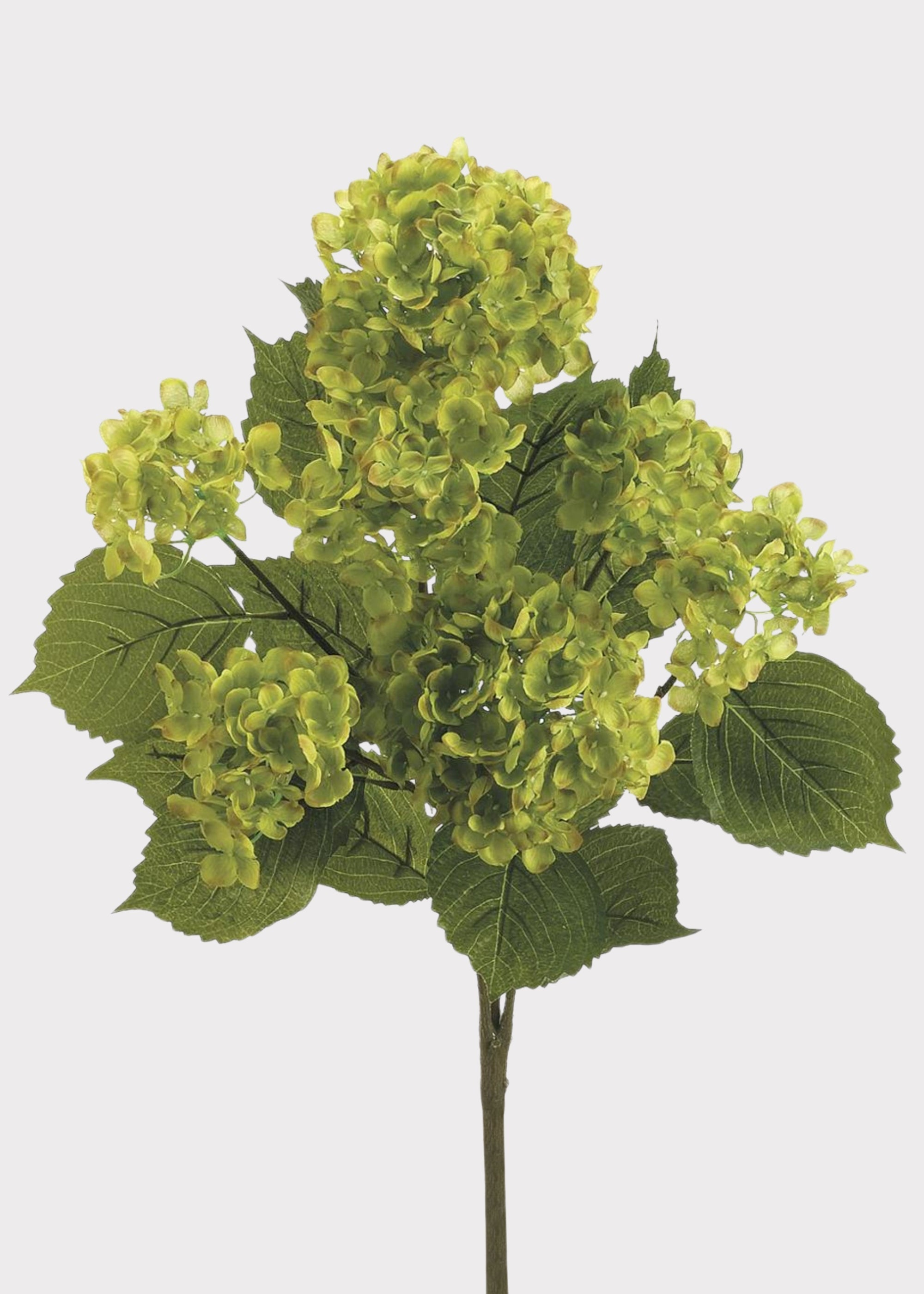 Green Blooming Artificial Hydrangea Bush - 22"