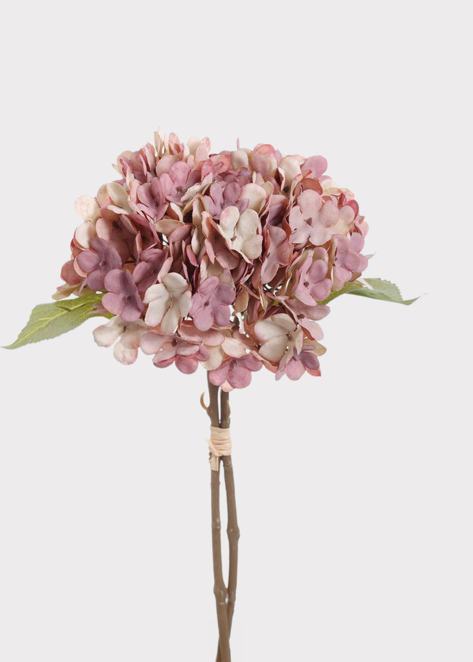 Fake Hydrangea Flower Bundle in Antique Pink - 13.5"