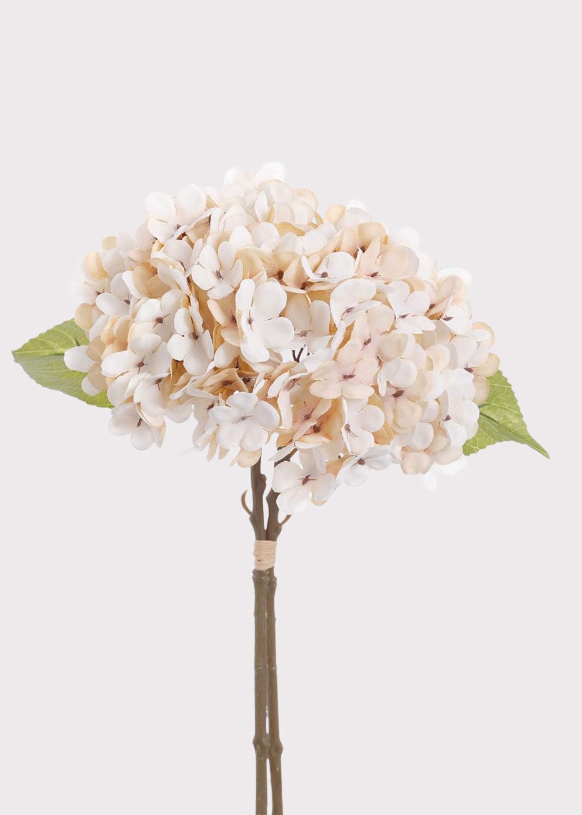 Cream Artificial Hydrangea Flower Bundle  - 13.5"