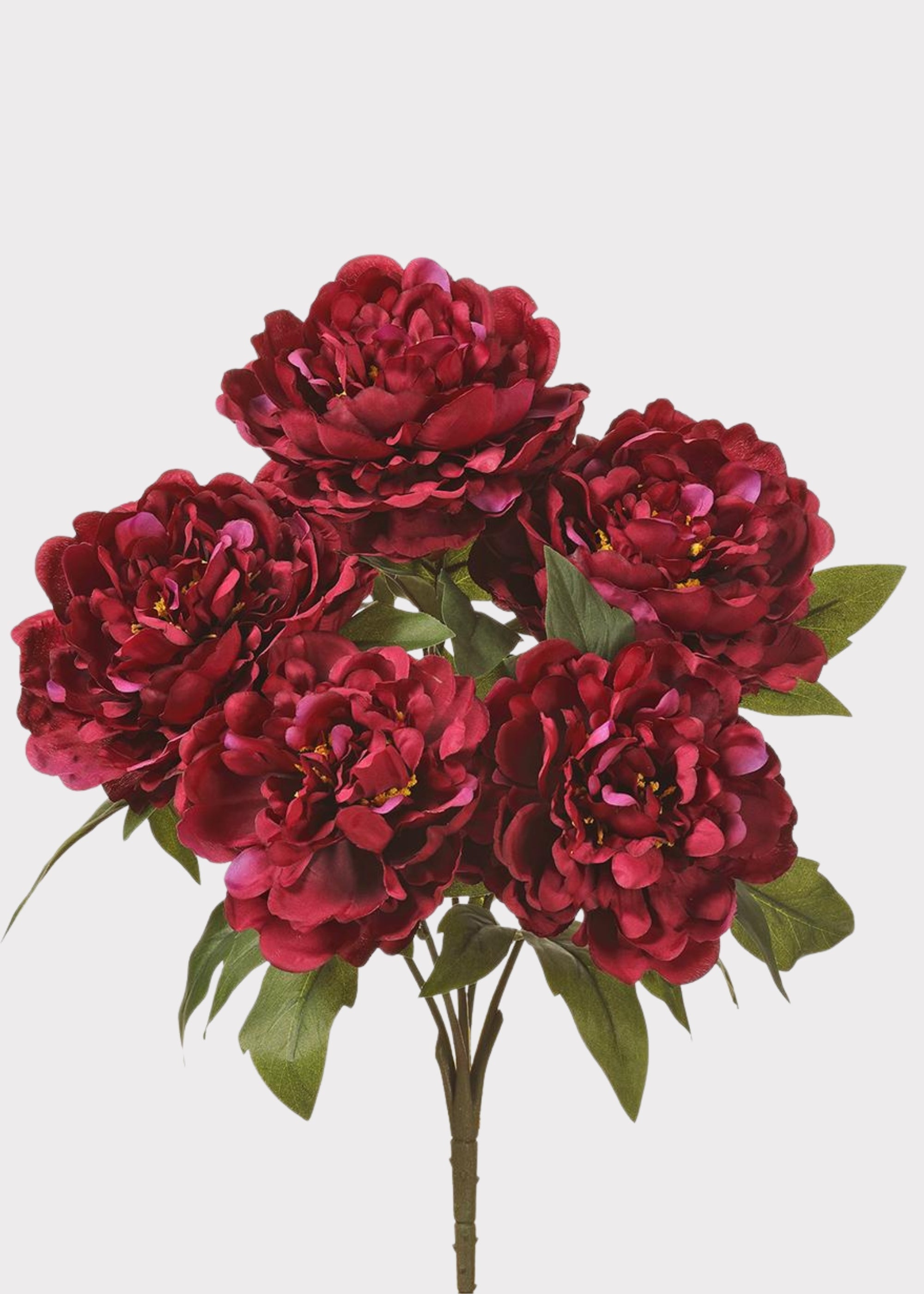 Burgundy Fake Peony Flower Bush - 17"