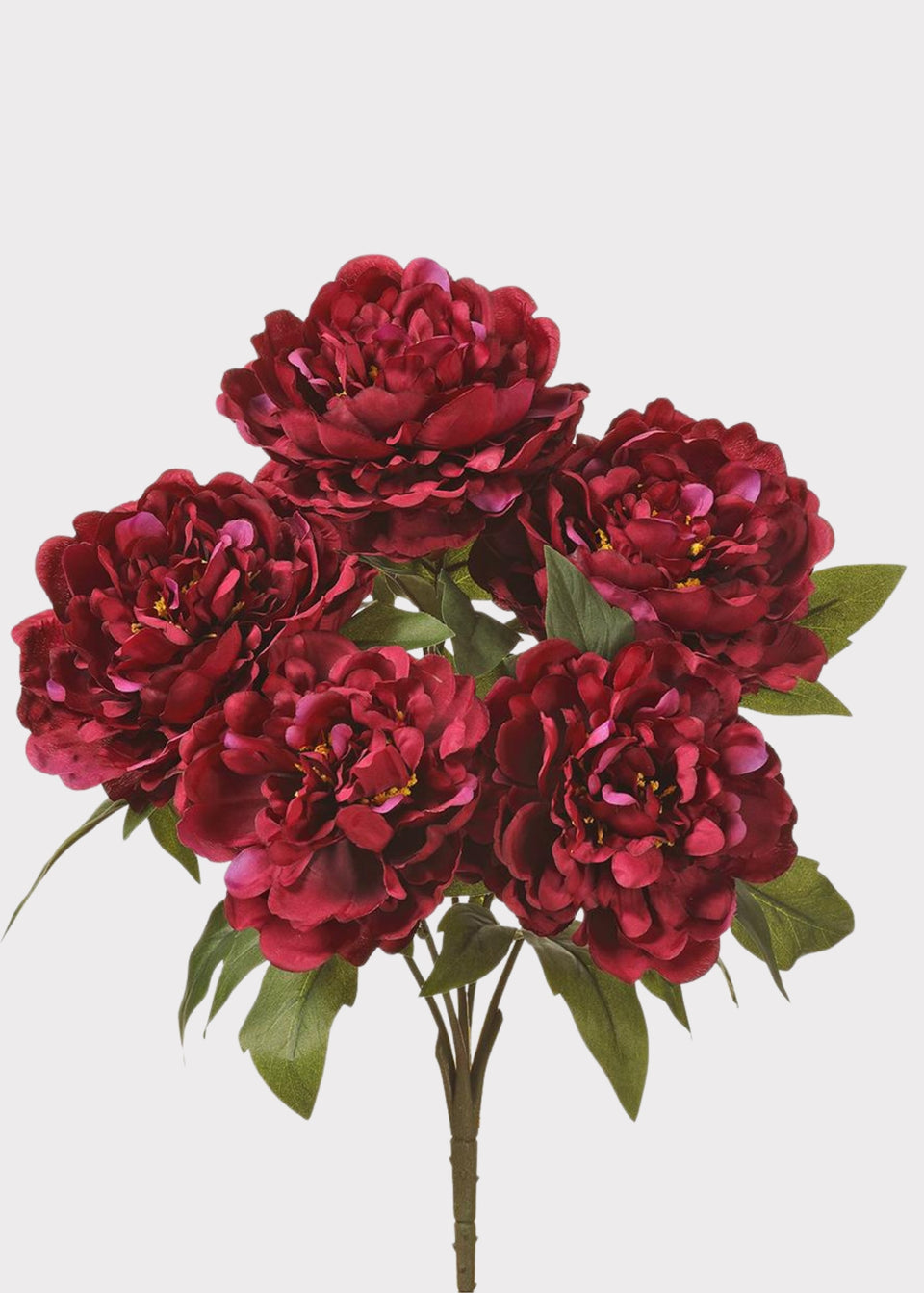 Burgundy Fake Peony Flower Bush - 17"