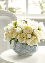 Artificial Peony Flower Bouquet in Cream - 9"