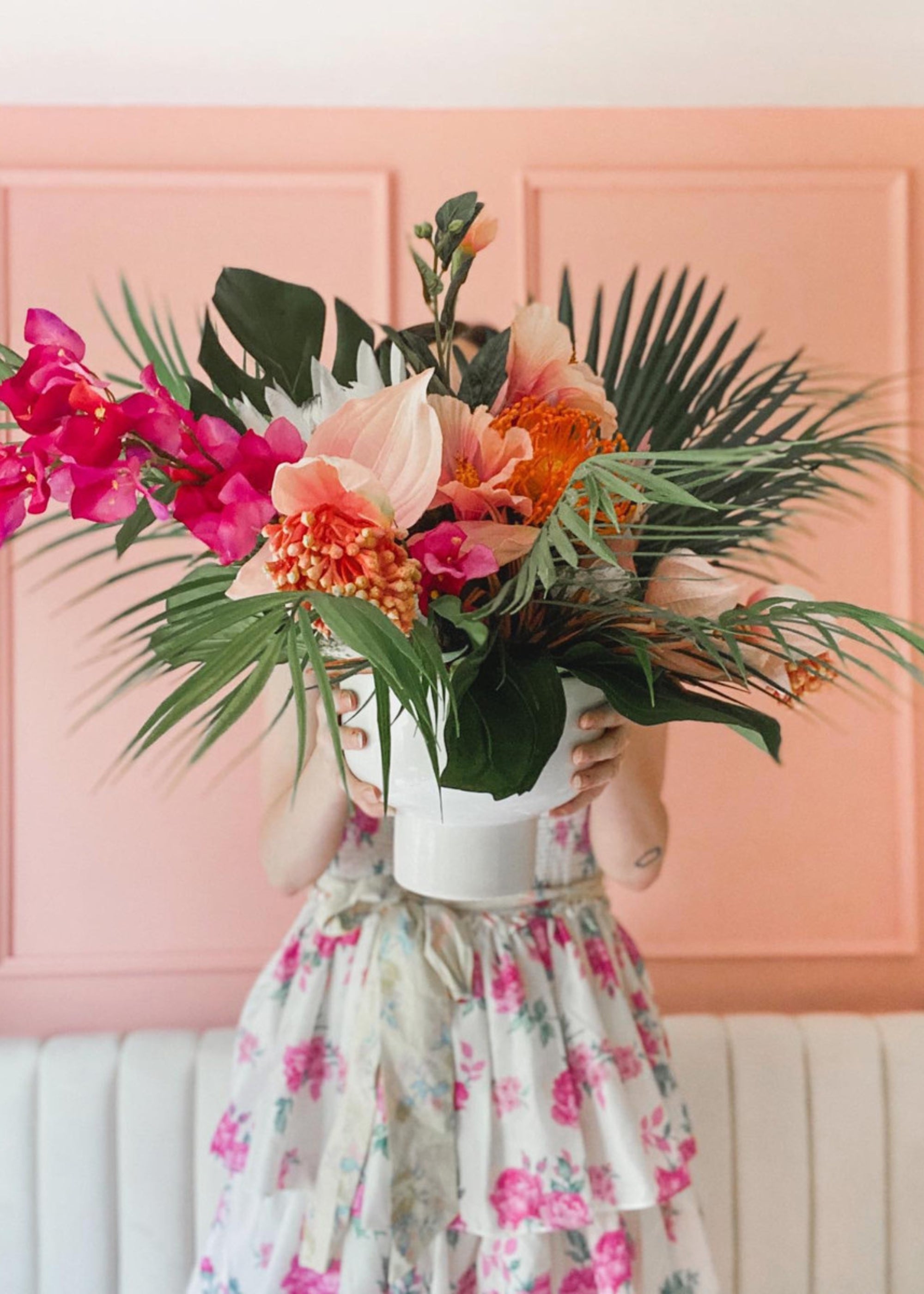 Artificial Hibiscus Tropical Flowers in Pink - 31"