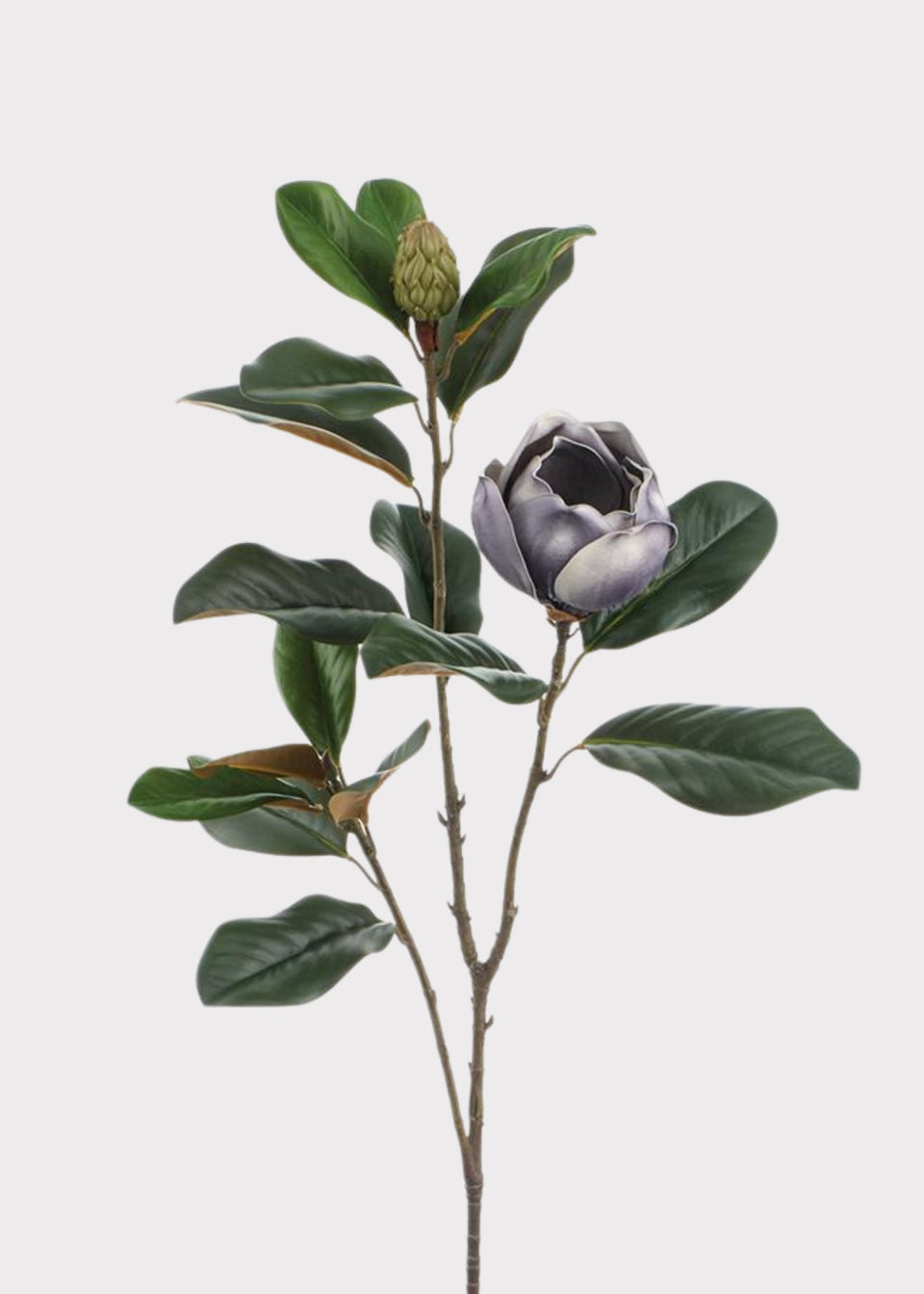 Lavender Grey Artificial Blooming Magnolia Branch - 42"