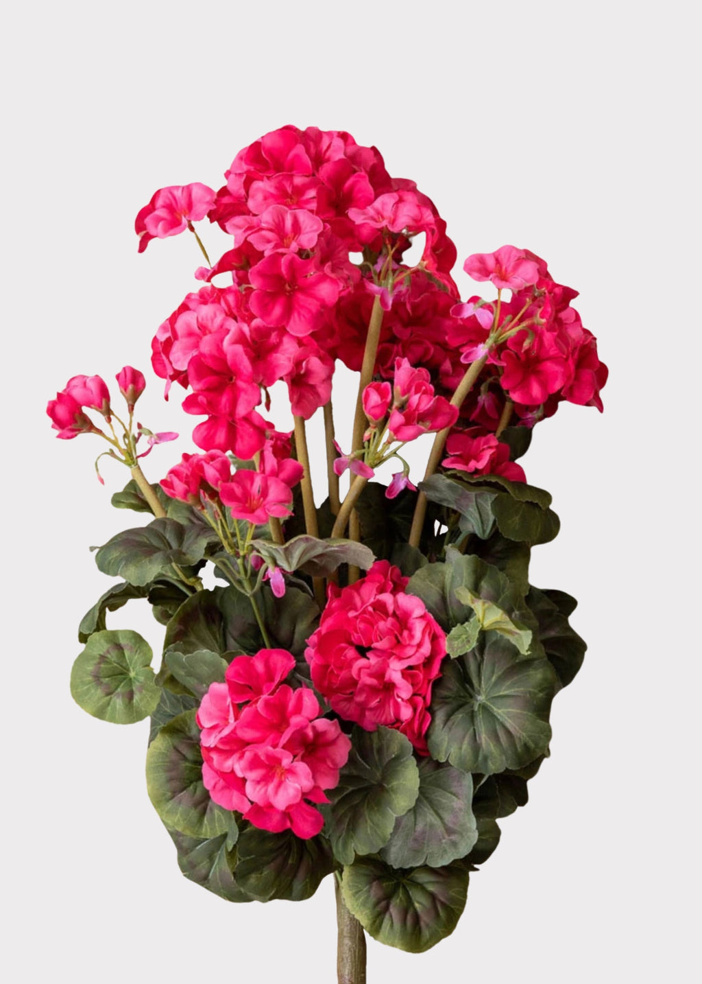 Artificial Geranium Flower Bush in Dark Pink - 19.5"