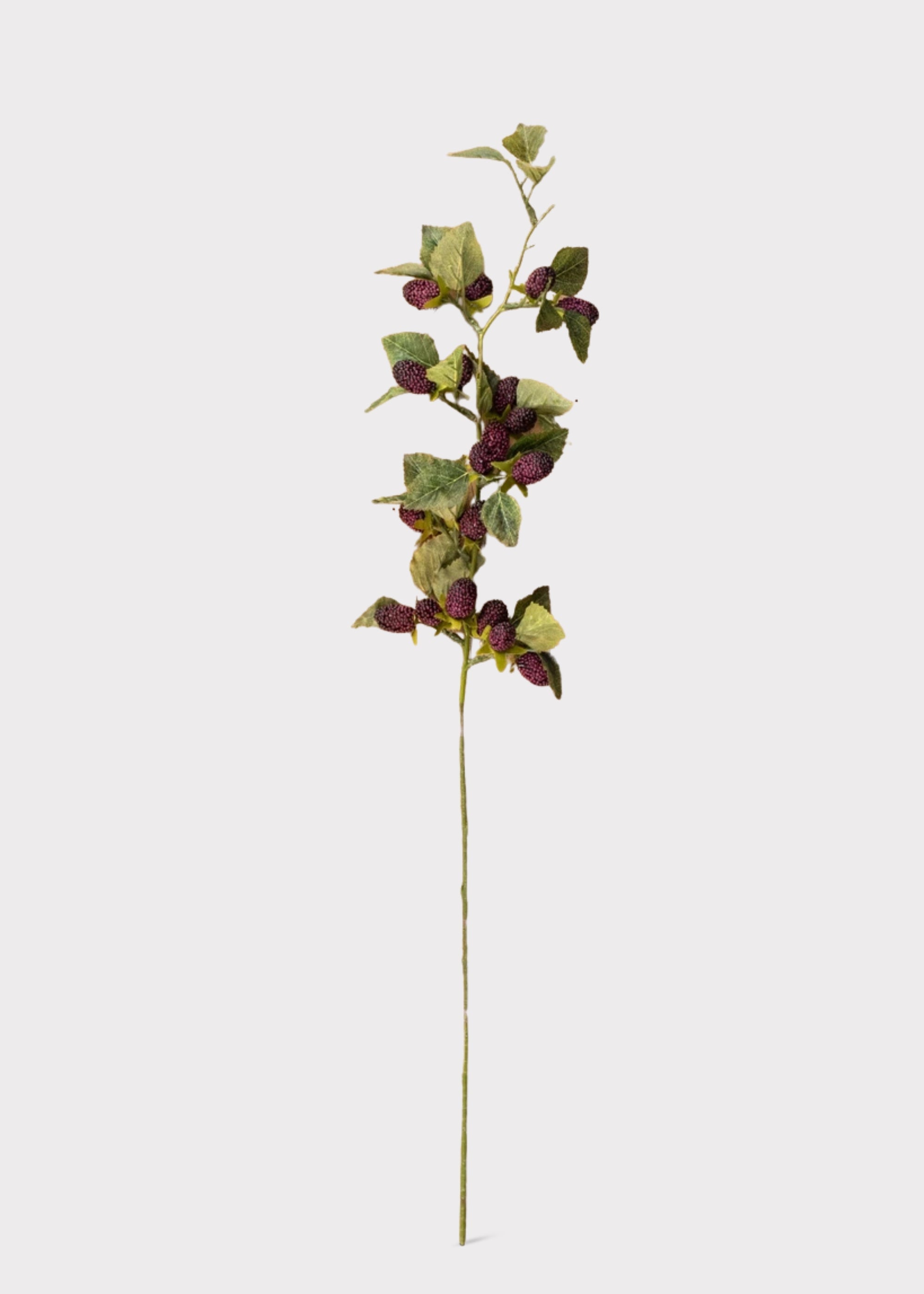 Artificial Berries Mulberry Stem in Dark Purple - 28"