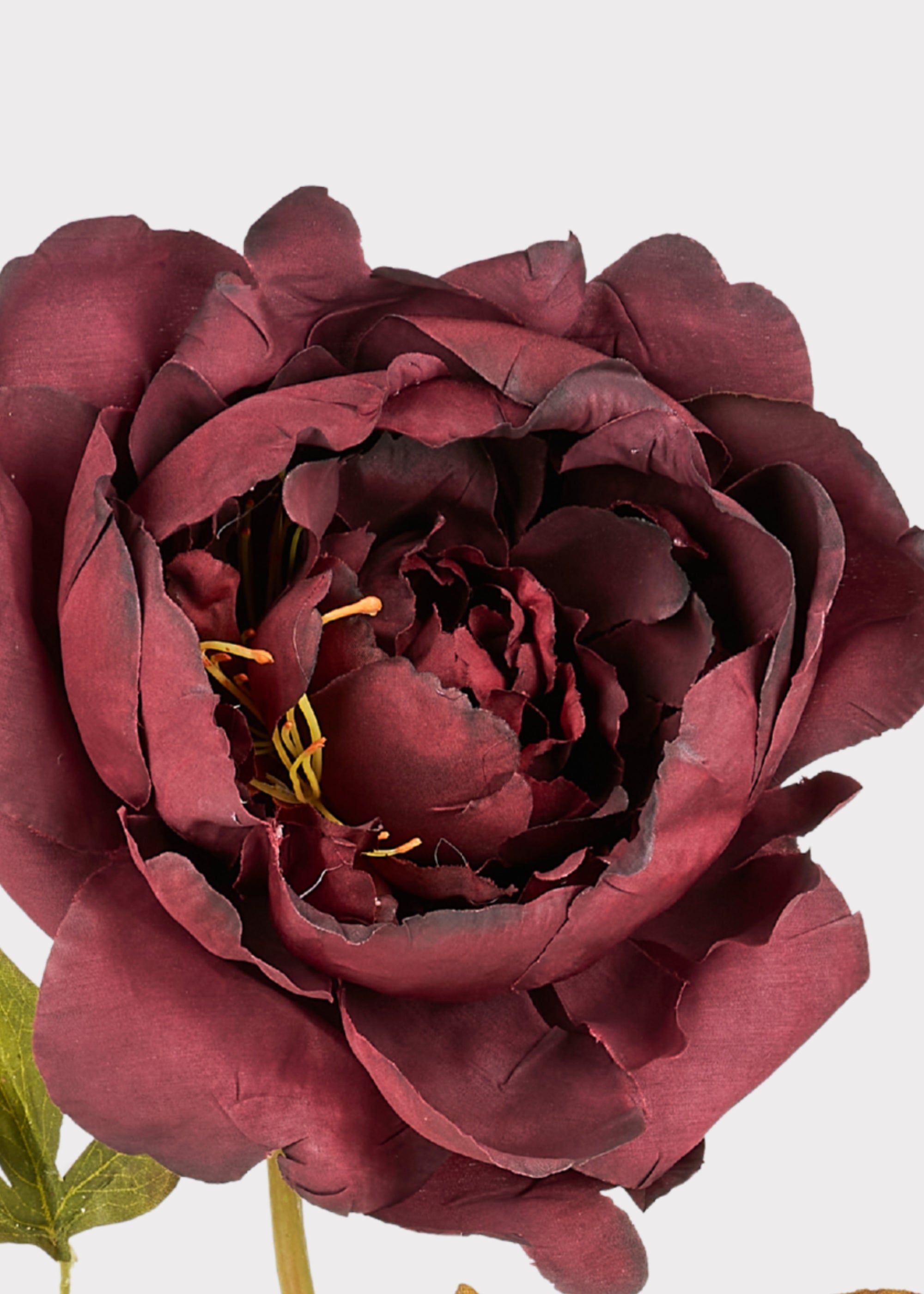 Smokey Plum Purple Fake Peony Flower - 24"