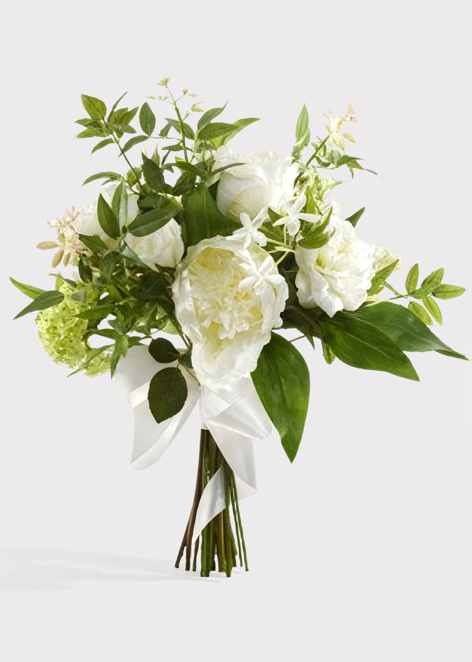 Faux-Ever Large Cream White Fake Rose and Peony  Bouquet - 16.5"