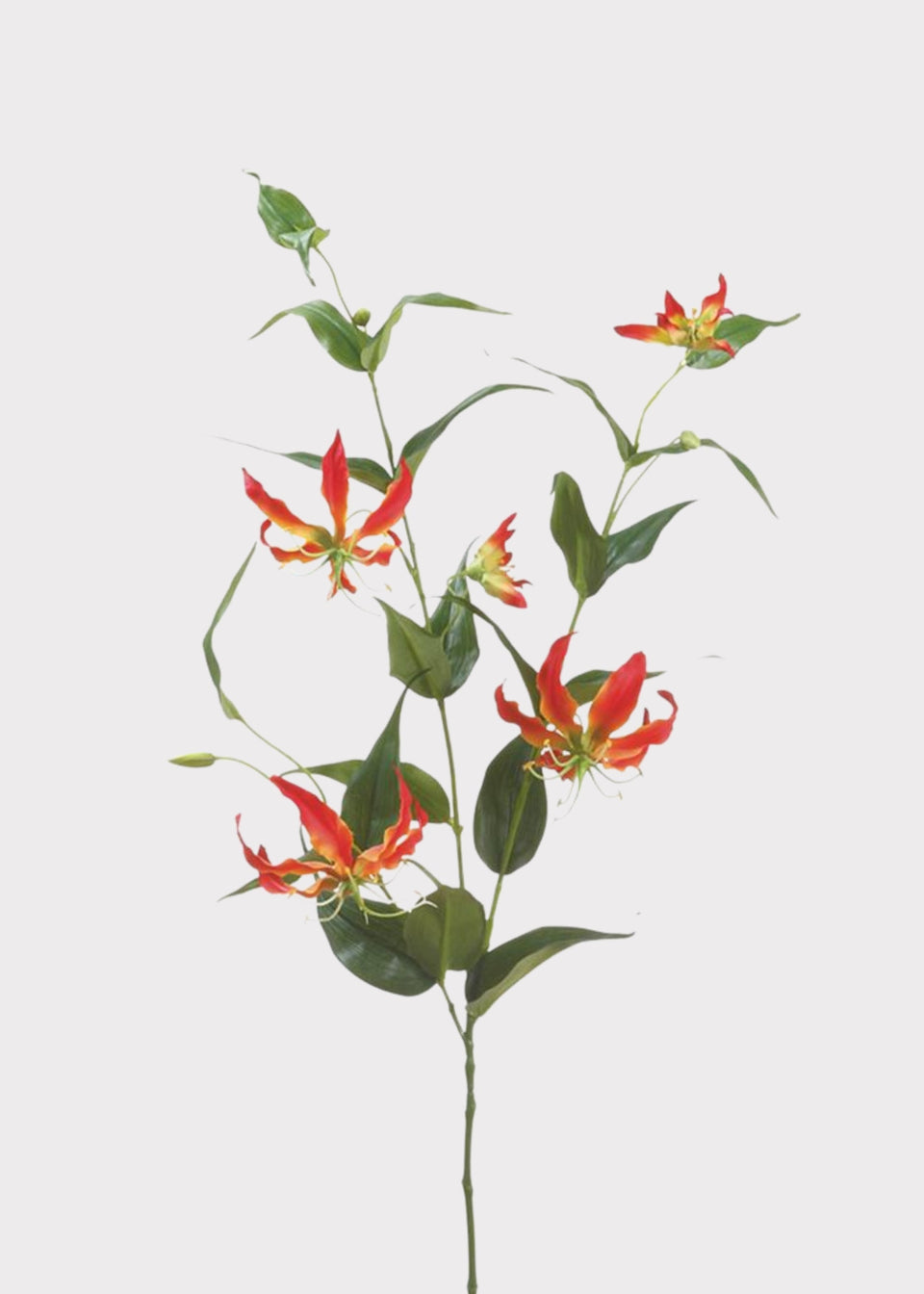 Faux Tropical Gloriosa Lily in Red and Yellow - 48"