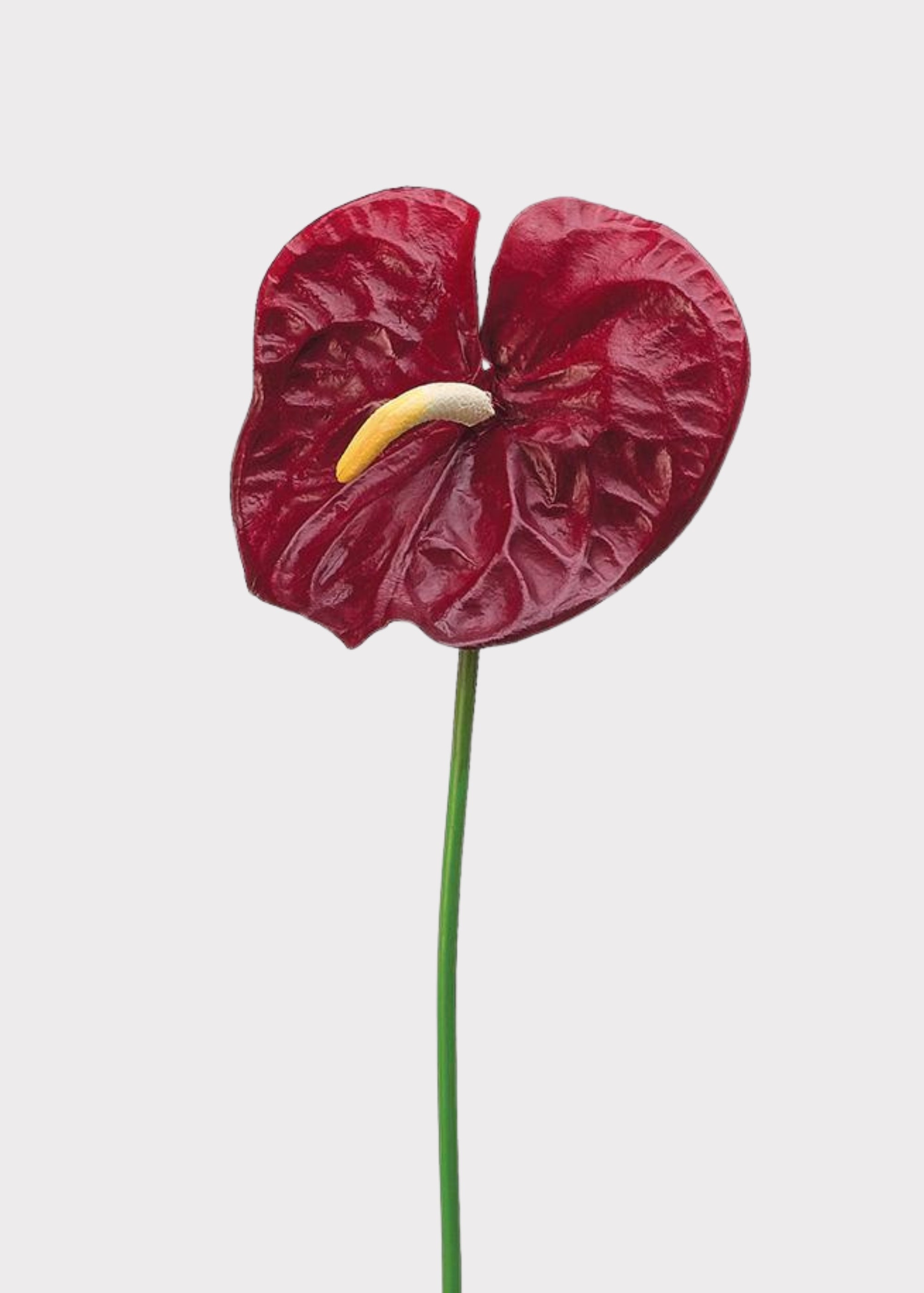 Dark Red Artificial Anthurium Tropical Flower - 27"
