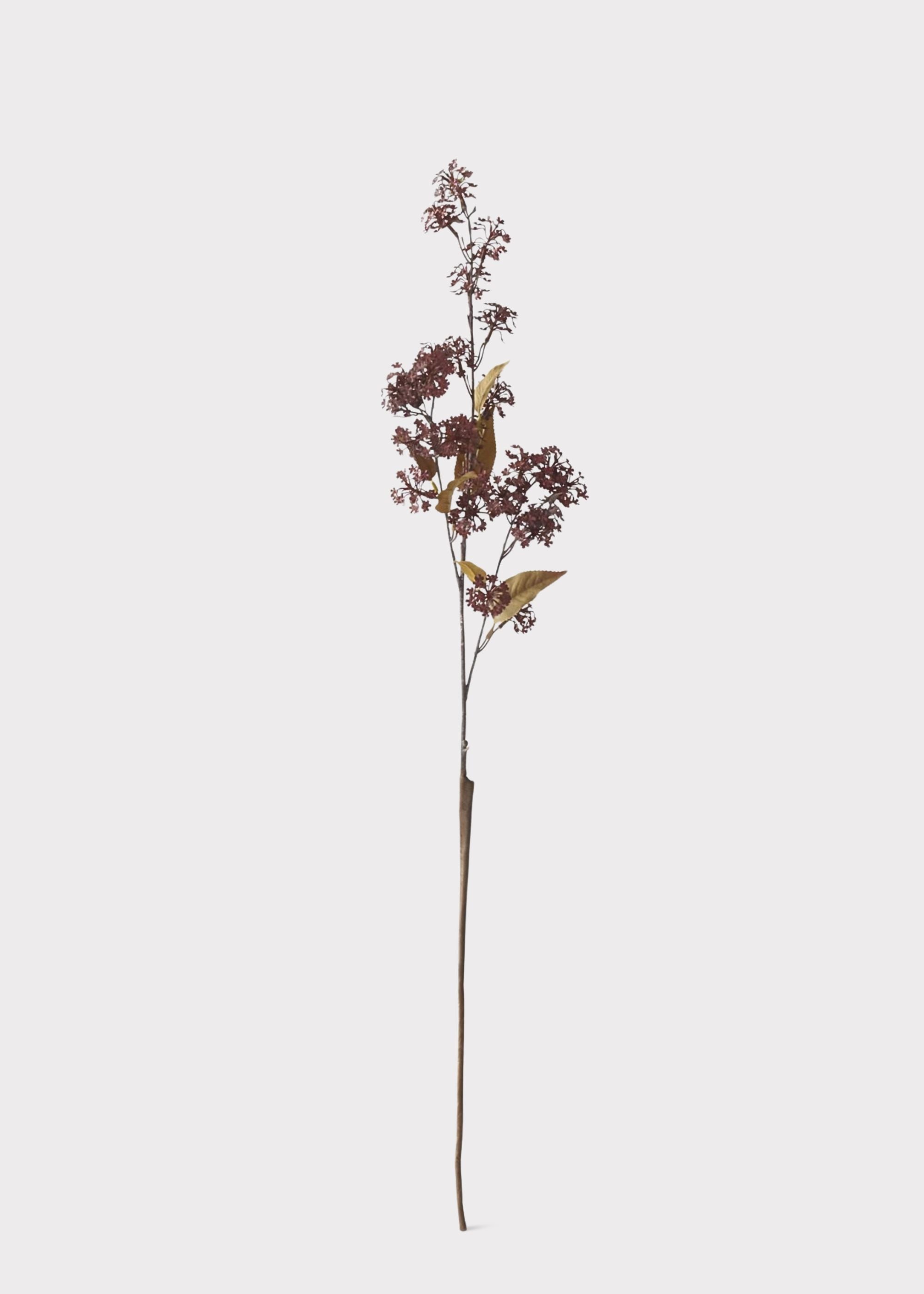 Artificial Elderberry Branch in Fall Burgundy - 35"
