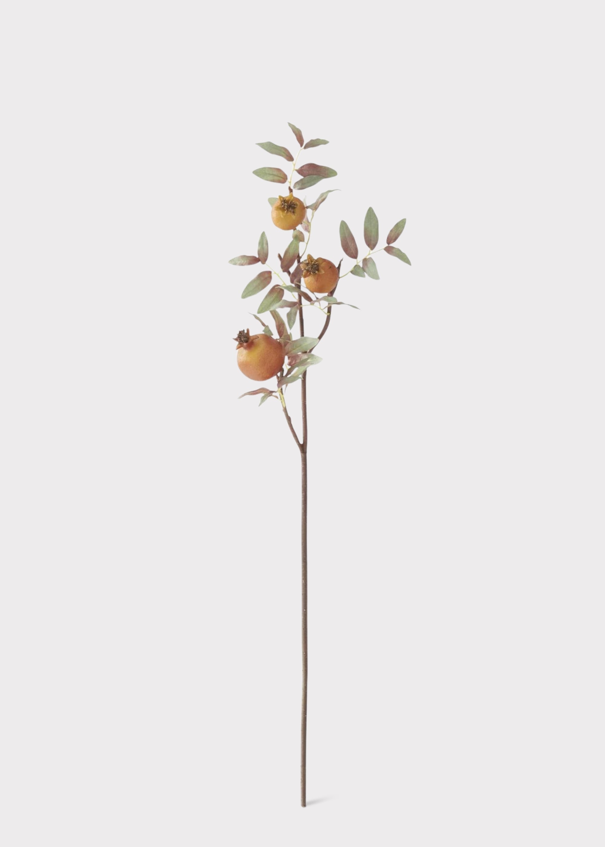 Autumn Orange Artificial Pomegranate Fruit Branch - 29"