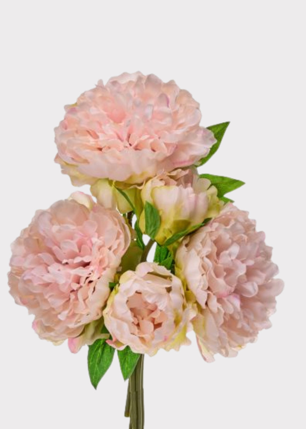 Fake Flower Bundle of 5 Blush Pink Peonies - 15"