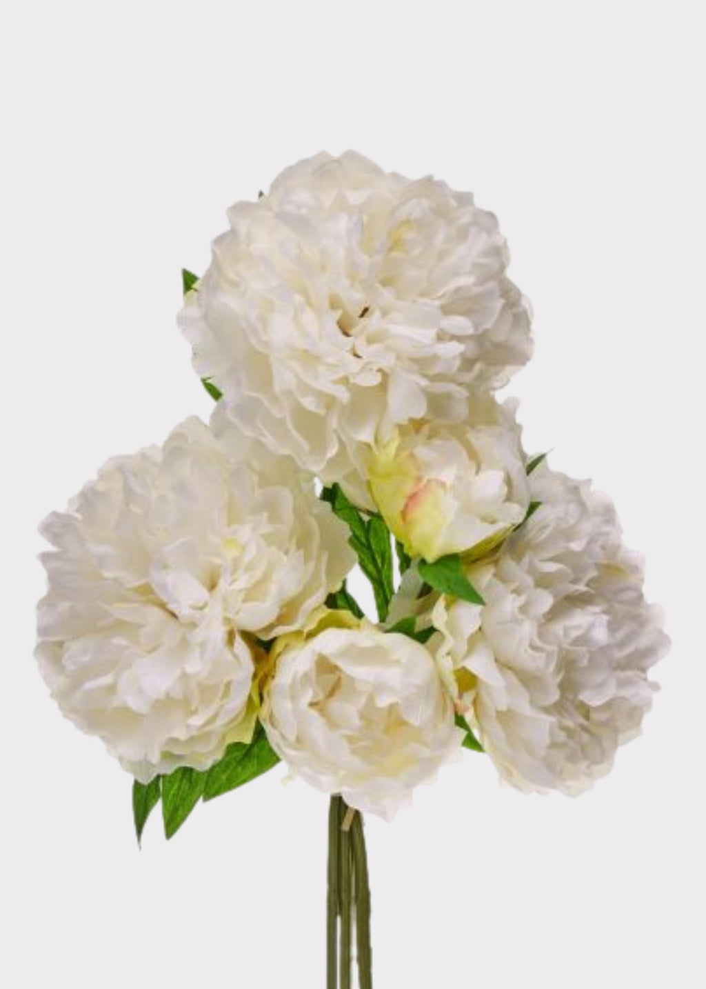 Fake Flower Bundle of 5 Peonies in Cream - 15"