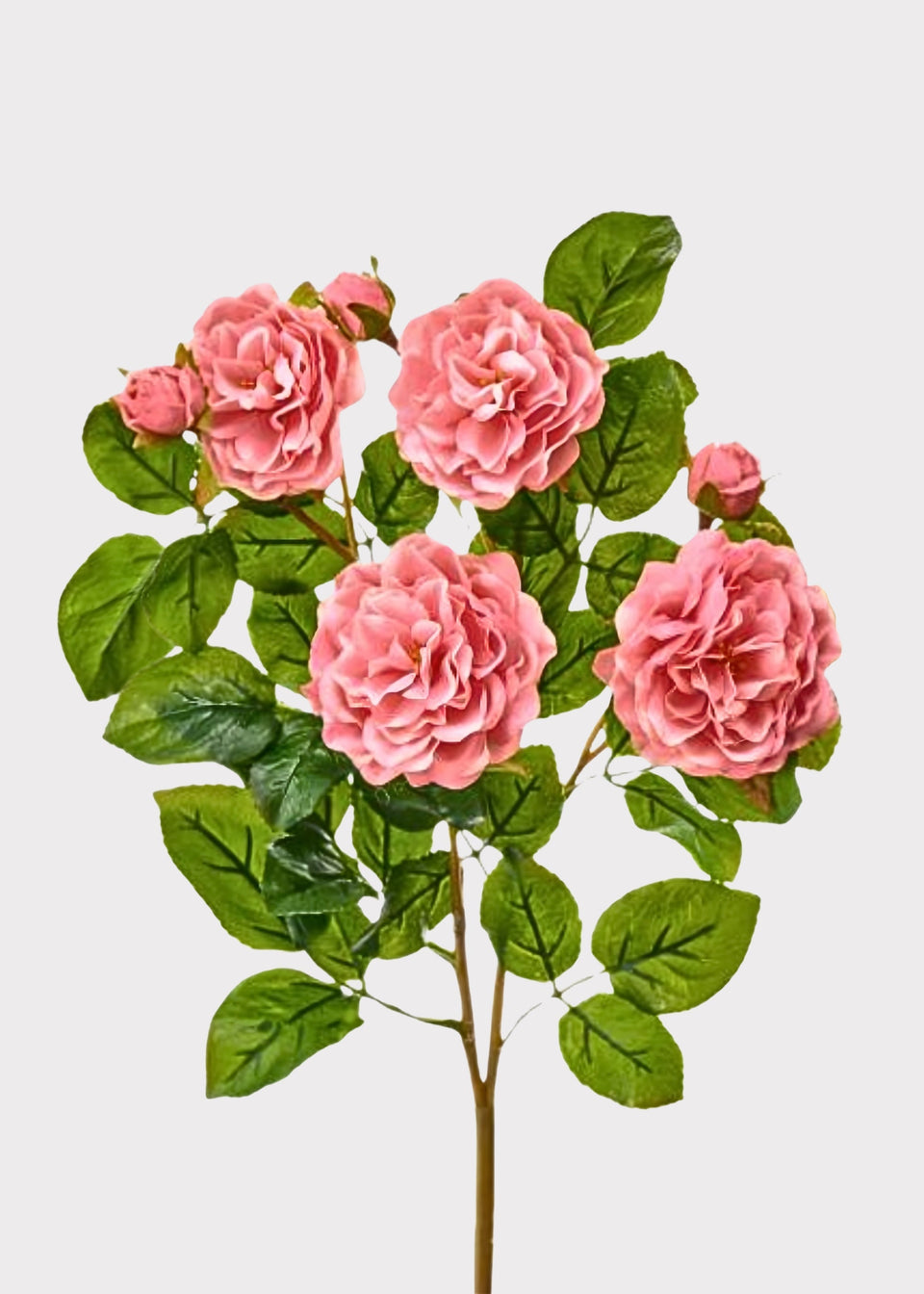 UV Treated Indoor/Outdoor Flowers Pink Real Touch Rose Bush - 17"