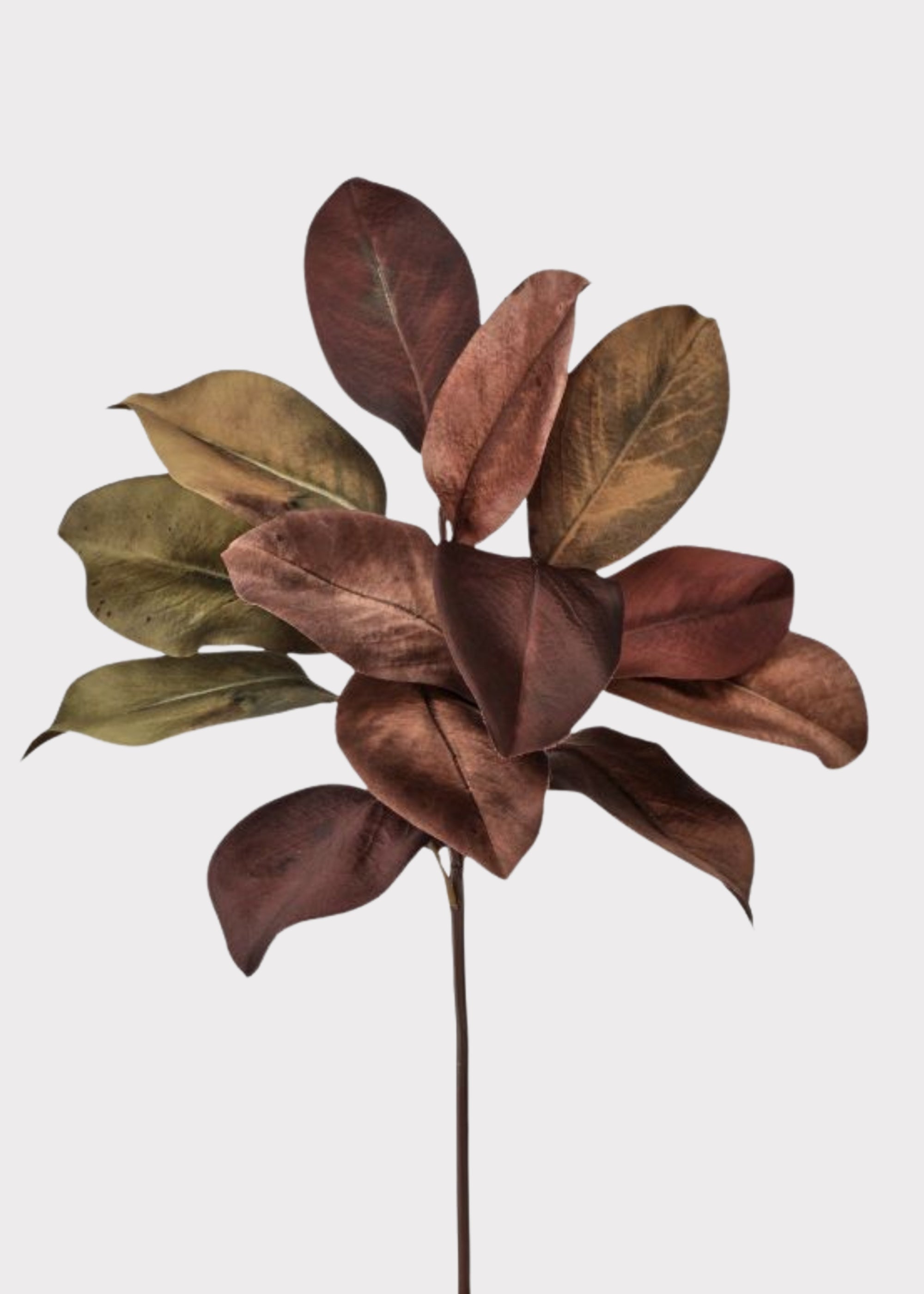 Autumn Burgundy Brown Fake Magnolia Leaf Pick - 18"