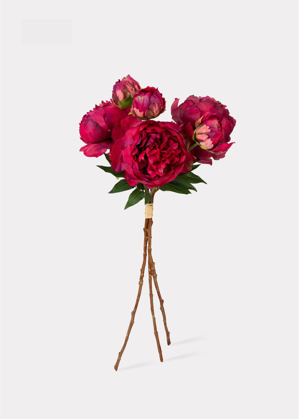Fuchsia Peony Bouquet of Faux Flowers 21"