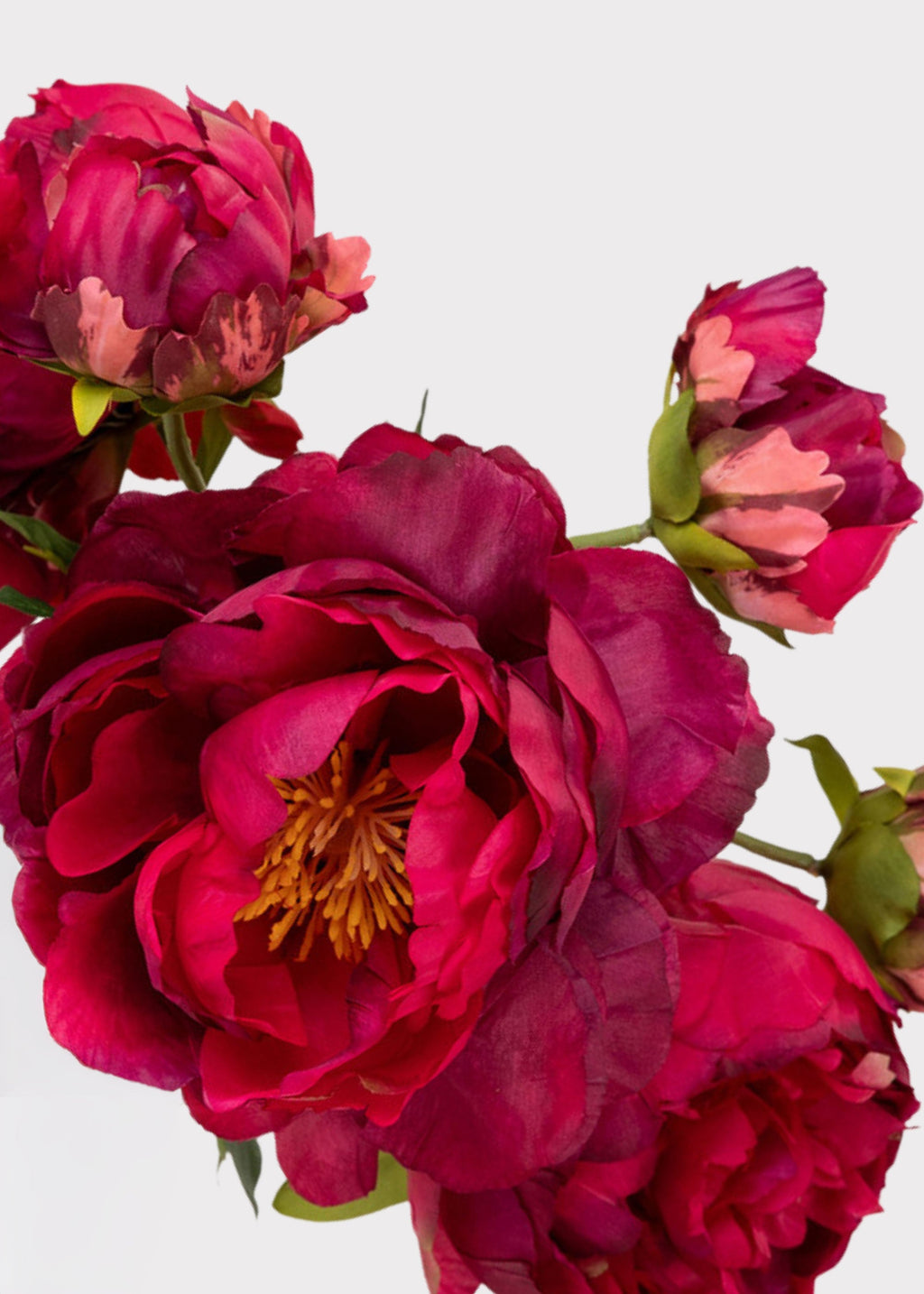Fuchsia Peony Bouquet of Faux Flowers 21"