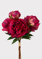 Fuchsia Peony Bouquet of Faux Flowers 21"