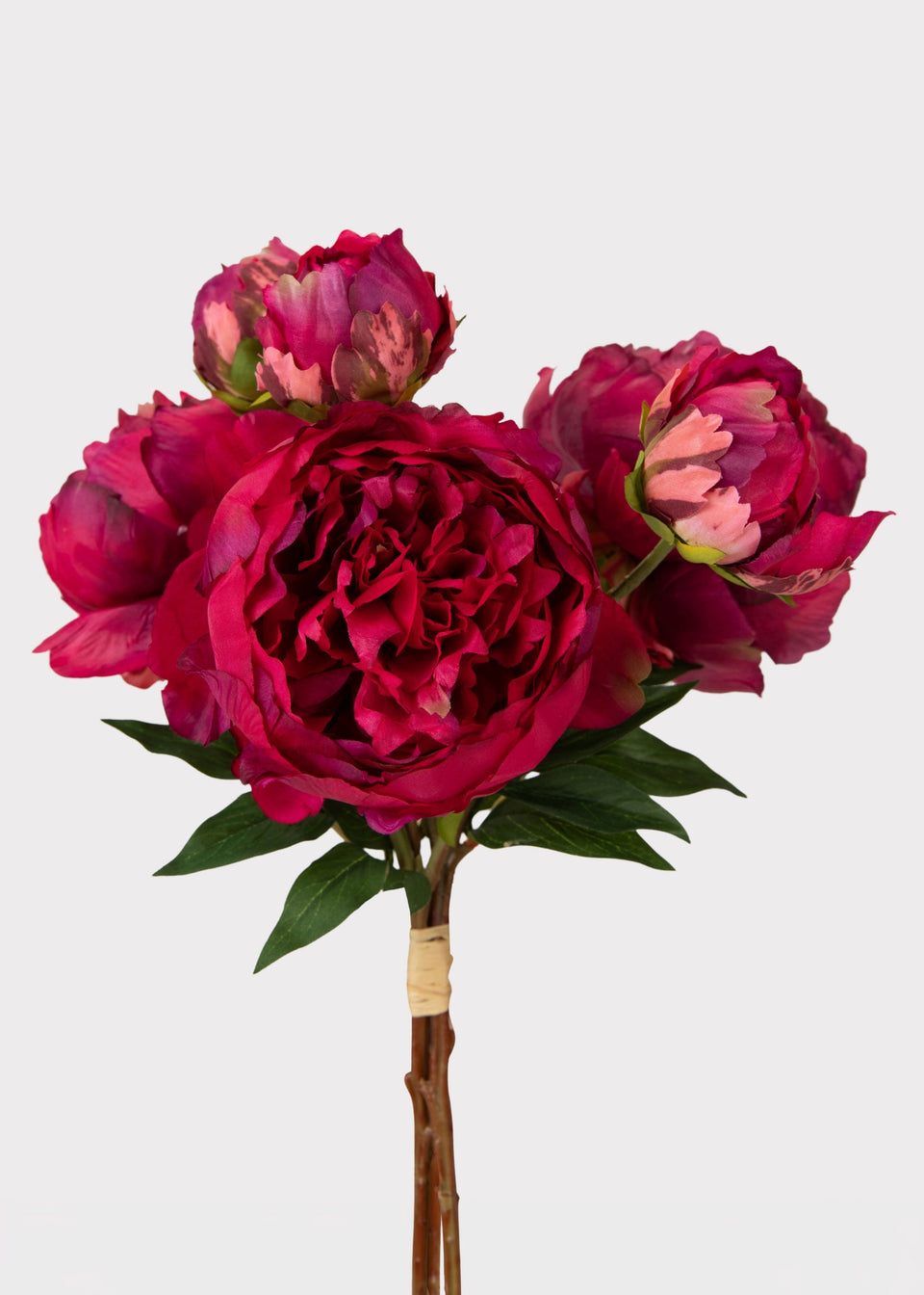 Fuchsia Peony Bouquet of Faux Flowers 21"